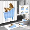 Amazon Transfronterizo Popular Serie de Plantas y Animales Impresión Digital Poliéster Impermeable y a Prueba de Moho Cortina de Ducha Juego de Cuatro Piezas Fabricante