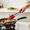 Pegadores de Alimentos de Silicone Espessado, Pegadores de Alimentos de Aço Inoxidável Especiais 9 polegadas 12 polegadas Antiderrapantes, Antiescaldantes e Resistentes a Altas Temperaturas