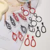 Pendientes largos de mujer coloridos y deslumbrantes transfronterizos, ganchos de metal geométricos simples más vendidos, pendientes de estilo minimalista para mujer
