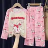 Pijama Infantil Primavera y Otoño Conjunto de Manga Larga Niños y Niñas Estampado de Dibujos Animados Lindo Ropa de Casa Casual Venta al por Mayor