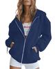 Suéter oversized com zíper transfronteiriço, suéter de cor sólida de comércio exterior, suéter cardigan feminino solto de marca Tide plus size