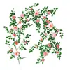 Enredadera artificial de rosa té, guirnalda de flores de rosa, enredadera de flores artificiales, colgante de pared, flor de plástico, decoración de techo, cubierta de tubería de agua de aire acondicionado, parasol