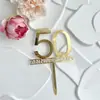 Insignia acrílica para pastel estilo ins transfronterizo 25 50 feliz cumpleaños aniversario tarjeta de pastel feliz cumpleaños