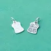 Placa Cuadrada de Plata S925 Dios de la Riqueza Palabras Auspiciosas Accesorio Estilo Tíbet Dios de la Riqueza Colgante de Nube Accesorio para Pulsera DIY Bodhi