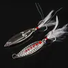 Sanguijuela de Escamas de Pescado Punto Rojo Lentejuelas Luya Pico Largo Clásico Señuelo Luya Señuelo Falso Percha Cuchara Matadora Metal Rojo
