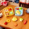 Desenho Animado Criativo Pequeno Omelete de Legumes Brinquedo Alimentício Acessórios Bento Bolinho de Arroz DIY Pequenos Enfeites de Mesa Brinquedos de Casinha
