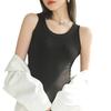 Camisola TikTok para mujer, ropa interior de principios de primavera y verano de 2023, nueva camisa básica de corte entallado, ropa exterior para mujer, sin mangas, espalda pequeña