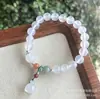 Pulsera de Ágata Gris Natural Flor de Loto, Pulsera de Calcedonia Hecha a Mano para Mujer, Regalo para Mejor Amiga, Disponible para Dropshipping