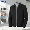 Chaqueta de lana para hombre, estilo corto, engrosada para otoño e invierno, con forro de plumón desmontable, ropa de trabajo informal, abrigo de lana reversible versátil
