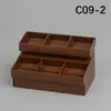 Mini Muebles Artificiales Pequeños Refrigerador Carrito de Comedor Caja Registradora Carrito de Compras Estante para Pasteles y Verduras Estante de Doble Cara Juguetes para Casa de Juego