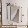 Gabinete de espejo inteligente de aluminio tipo panal curvo con estantes abiertos, almacenamiento de maquillaje para baño montado en la pared con luz y espejo antivaho