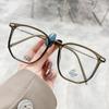 Armazón de gafas de diseñador de color marrón frío se puede equiparar con armazón para lente de miopía gafas ultraligeras para mujer cara grande adelgazantes estilo ins