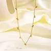 Collar Geométrico Nuevo Más Vendido Transfronterizo con Cuentas de Bola Dorada Collar de Acero Inoxidable Moda Lujo Ligero Versátil Joyería de Temperamento
