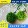 Planta Verde de Simulación Clavel Verde Venta Caliente Transfronteriza Sensación de Cosquilleo Clavel Falso Plástico Flor Falsa Bola de Pelo Verde Decoración de Mesa de Comedor