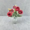 Flores combinadas de rosa e hortensia para bodas y decoración del hogar, arreglos florales, escaparates de centros comerciales, flores artificiales decorativas y decoraciones de pasillos