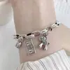 Pulsera Hexagonal con Estrella Vintage Antigua para Mujer Estilo Coreano Nuevo Ins Diseño de Nicho Estilo Frío de Alta Calidad Pulsera de Pareja