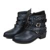 Botas Martin Transfronterizas para Mujer 2025 Otoño Nuevo Estilo Punk Europeo y Americano Remaches Casuales Costa Oeste Botas de Media Caña Venta al por Mayor