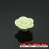 Puxador de Cerâmica para Móveis Gaveta de Armário Buraco Único Moderno Simples Pastoral Preto e Branco Estilo Europeu Buraco Único Redondo Puxador de Flor Rosa
