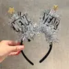 Diadema de Año Nuevo Transfronteriza Nueva Tema del Día de Año Nuevo Fiesta Fiesta Happynewyear Arte Latte Accesorios para el Cabello Accesorios para Fotos