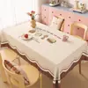 2026 Nuevo Modelo Elegante y Sofisticado Mantel para Mesa de Comedor, Mantel Rectangular para Mesa de Café, Mantel Estilo Crema, Impermeable, Resistente al Aceite, No Requiere Lavado