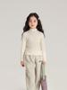 Pudding Haru Otoño e Invierno Borde Auricular Punto de Color Camiseta Base 2024 Otoño e Invierno Nueva Camiseta Base de Punto para Niñas