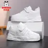 Babudou Sapatos Infantis Sapatos Brancos Infantis 2026 Novo Verão Malha Única Respirável Sapatos Esportivos Brancos Tênis para Meninos
