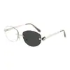 Nuevas Gafas de Sol Ovaladas Sin Marco con Cabeza de Serpiente para Hombres y Mujeres Gafas de Sol Retro Metálicas Europeas y Americanas Transfronterizas 2025 Transfronterizas