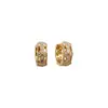¡Hebilla de bucle de racimo de flores! Aretes de botón redondos de flor de circón chapados en oro real aretes simples y elegantes joyería de oreja exquisita y versátil para mujeres