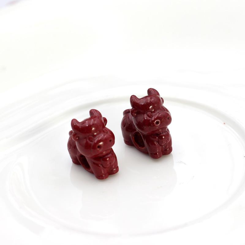 本命年朱砂可爱牛小吊坠 diy紫金砂手链钥匙扣小牛挂件 (6