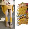 Calcetines Amarillo Naranja de Principios de Primavera Corea del Sur Amarillo Dopamina Calcetines para Mujer de Caña Media Cintura Calcetines de Algodón para Mujer ETNA COLOR VÍVIDO