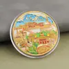 Monedas conmemorativas de ciudades, recuerdos turísticos, monedas coloridas en relieve con paisajes arquitectónicos de Beijing, Shanghái y Nanjing, monedas conmemorativas coleccionables