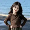 Moda Otoño 2026 para Niñas: Chamarra con Capucha y Cierre Corta y Pantalones Anchos Estampado de Leopardo, Conjunto de Dos Piezas de Moda para Niños Mayores Estilo Coreano