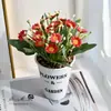 Planta em Vaso com Flores Artificiais e Botões em Forma de Estrela, Pequeno Bonsai, Arranjo de Flores, Flores Artificiais, Flores de Seda, Buquê, Flores Secas, Planta Decorativa para Mesa de Sala de Estar
