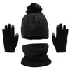 Gorro de punto de moda europea y americana para mujer, gorro de invierno, gorro pullover de lana de color liso, tejido, a prueba de frío, cálido, forrado de polar, sin visera