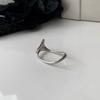 Moda Coreana Anillo Abierto Geométrico Irregular Vintage de Doble Dedo 925 para Mujer, Joyería de Personalidad de Nicho de Moda