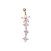 Venta al por mayor de fábrica versión coreana de exquisita joyería para mujer anillo para el ombligo con forma de estrella geométrico hebilla umbilical con incrustaciones de circonita estilo europeo y americano