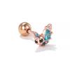 Moda Europeia e Americana Cor Zircônia Unha de Osso da Orelha Luz Luxo Série Princesa Desenho Animado Unha de Verme de Orelha Haste de Aço Inoxidável Piercing Brincos de Pino