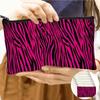 Color Labial Rojo Estampado Leopardo Bolsa de Cosméticos de Gran Capacidad Monedero Grande Bolsa de Almacenamiento para Artículos de Aseo Bolso de Noche para Mujer