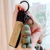 Collar de silicona con llavero de oso, creativo, lindo oso violento, colgante de coche, anillo para pareja, colgante de mochila escolar, venta al por mayor