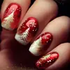 Arte de Unhas de Natal Europeia e Americana Comércio Exterior Moda Venda Quente Pontas de Unhas Postiças Removíveis Árvore de Natal Vermelha
