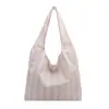 Bolsa tote axilar com design listrado, suave e fresca, para meninas e estudantes, adequada para o trajeto diário e compras, bolsa de ombro feminina