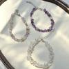 Pulsera Irregular de Amatista Natural Cristal Blanco Pulsera Simple Fresca de Flores para Mujer Pulsera Tesoro Azul Xia Hai