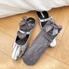 Oferta Especial Calcetines Holgados de Encaje con Lazo para Mujer, Suaves, Transpirables, Cómodos, Dulces, Sencillos, Versátiles de Media Pantorrilla para Mujer