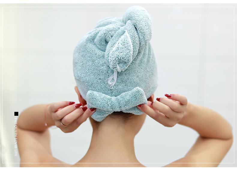 竹纤维干发帽_13