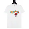 Camiseta de Manga Corta de Algodón Estilo Pareja Moda Callejera Americana Marca Graffiti Divertido Letras Clásicas Estampadas Versión Alta Transfronteriza