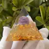 Pirámide Estilo Grava Amatista Natural Pirámide de Resina Acrílica Transfronteriza Artesanías para el Hogar Diy666