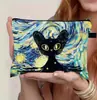 Estuche para Lápices Estilo Pintura al Óleo Transfronterizo Gran Capacidad Bolsa de Almacenamiento con Cremallera Estudiante Examen Portátil Estuche para Lápices Bolsa para Papelería Imprimible