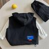 Ropa de Otoño para Niños en Liquidación Conjunto Nuevo y Elegante para Bebé Niño Chaleco con Capucha Camiseta Base Pantalones Cargo Conjunto de Tres Piezas Moderno