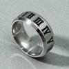 Anillo de acero inoxidable 316 con números romanos de 8 mm, resistente a la corrosión, personalizado, para hombre.
