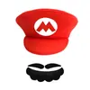 Sombrero de Rendimiento de Personaje de Anime de Mario Gorra de Béisbol para Niños y Adultos Guantes Bigote Tirantes Set de Broches